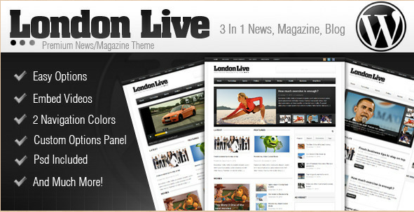 London Live - 3 in 1 News and Magazine Blog Template for WP