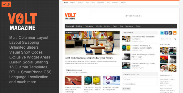 Volt - Magazine and Editorial WP Theme
