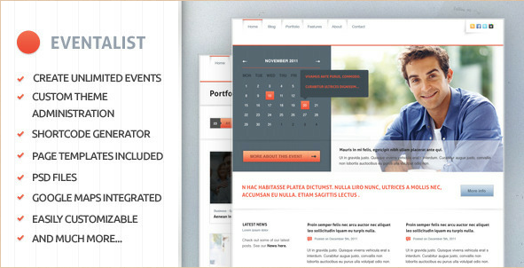 Eventalist - Events WordPress Theme