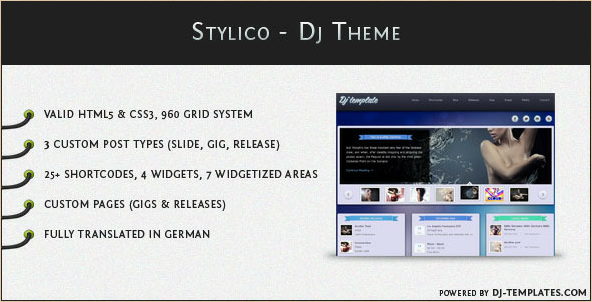 Stylico - WordPress DJ and Music Management Theme