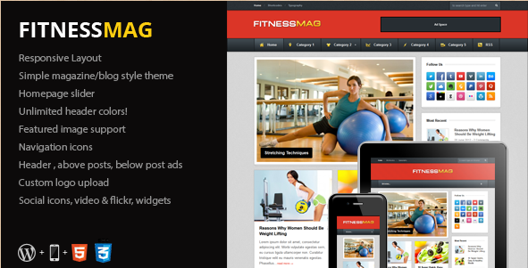 FitnessMag - Responsive Blogging WordPress Theme