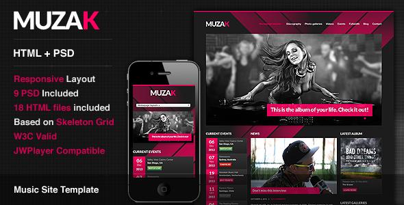 Muzak Premium WordPress Music Theme