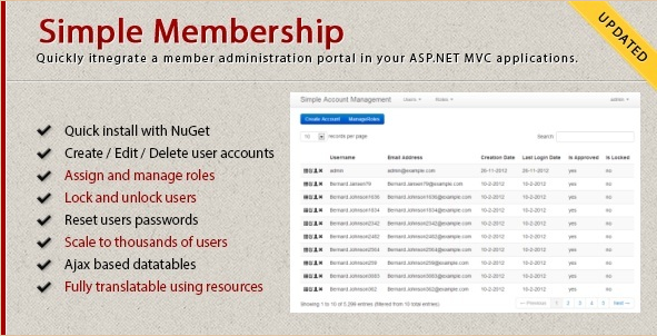 Simple User Account Management .NET