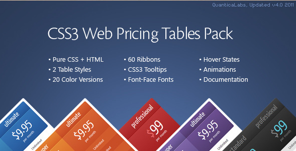 CSS3 Web Pricing Tables Plugin