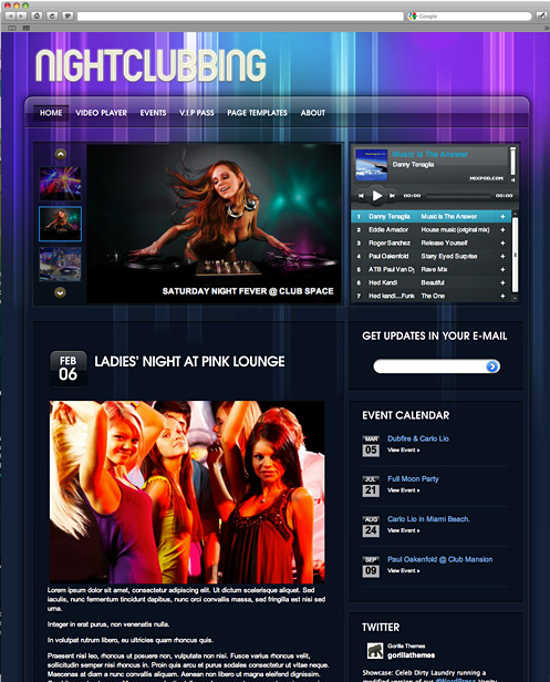 Nightclubbing - WordPress Music Template