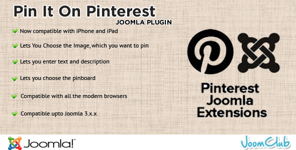 Pin It - Joomla Extension Module for Pinterest
