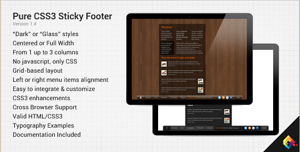 Pure CSS3 Sticky Footer Plugin
