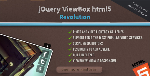 jQuery ViewBox HTML5 media browser