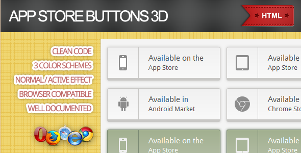 App Store Buttons 3D