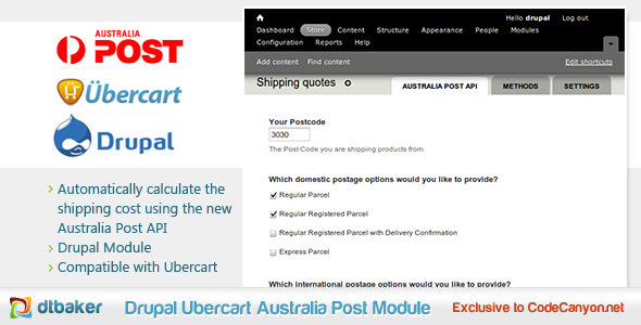 Drupal Ubercart Australia Post Module