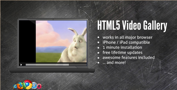 HTML5 Blue Video Gallery