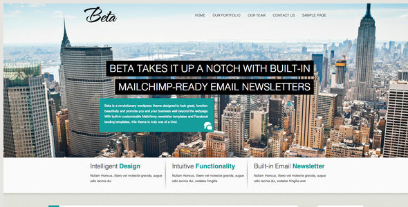 Beta – HTML5 Responsive Theme With Built-in Email Newsletter