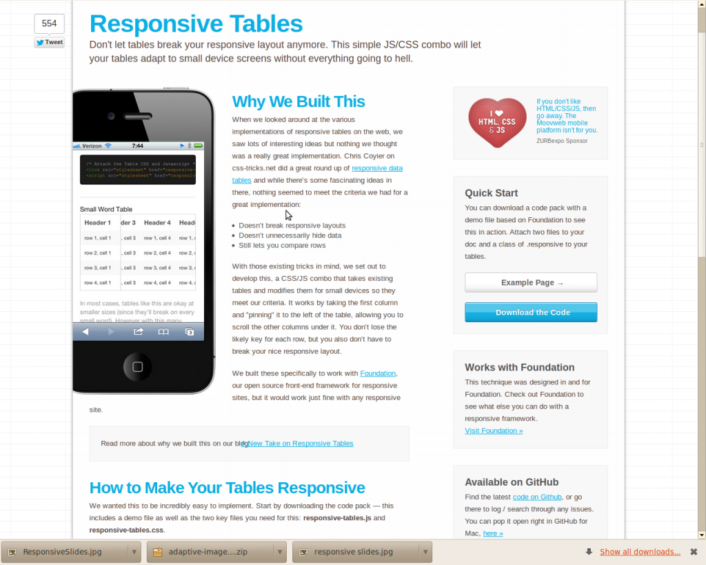 responsive table